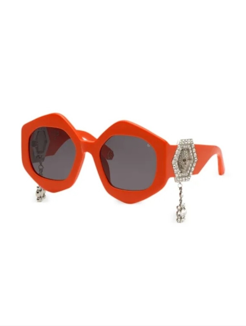 Philipp Plein SPP102S Plein Jewel" sunglasses, in a bold orange ("Lobster")